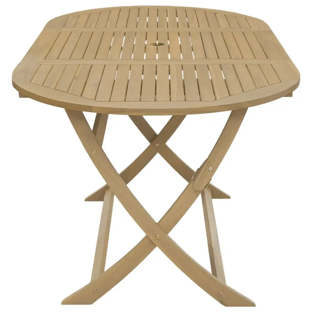 Folding Garden Table Brown 160x85x75 cm Solid Acacia Wood Outdoor Dining Furniture