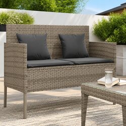 Concise Outdoor Garden Bench with Cushion Storage