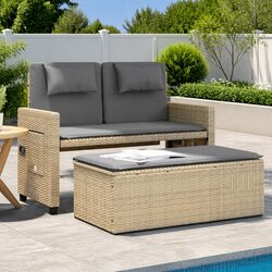 Compact and Efficient 2-in-1 Outdoor Loveseat Sofa Bed