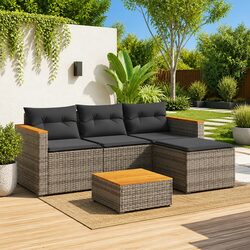 Concise 3 Piece Outdoor Sofa Set with Cushions