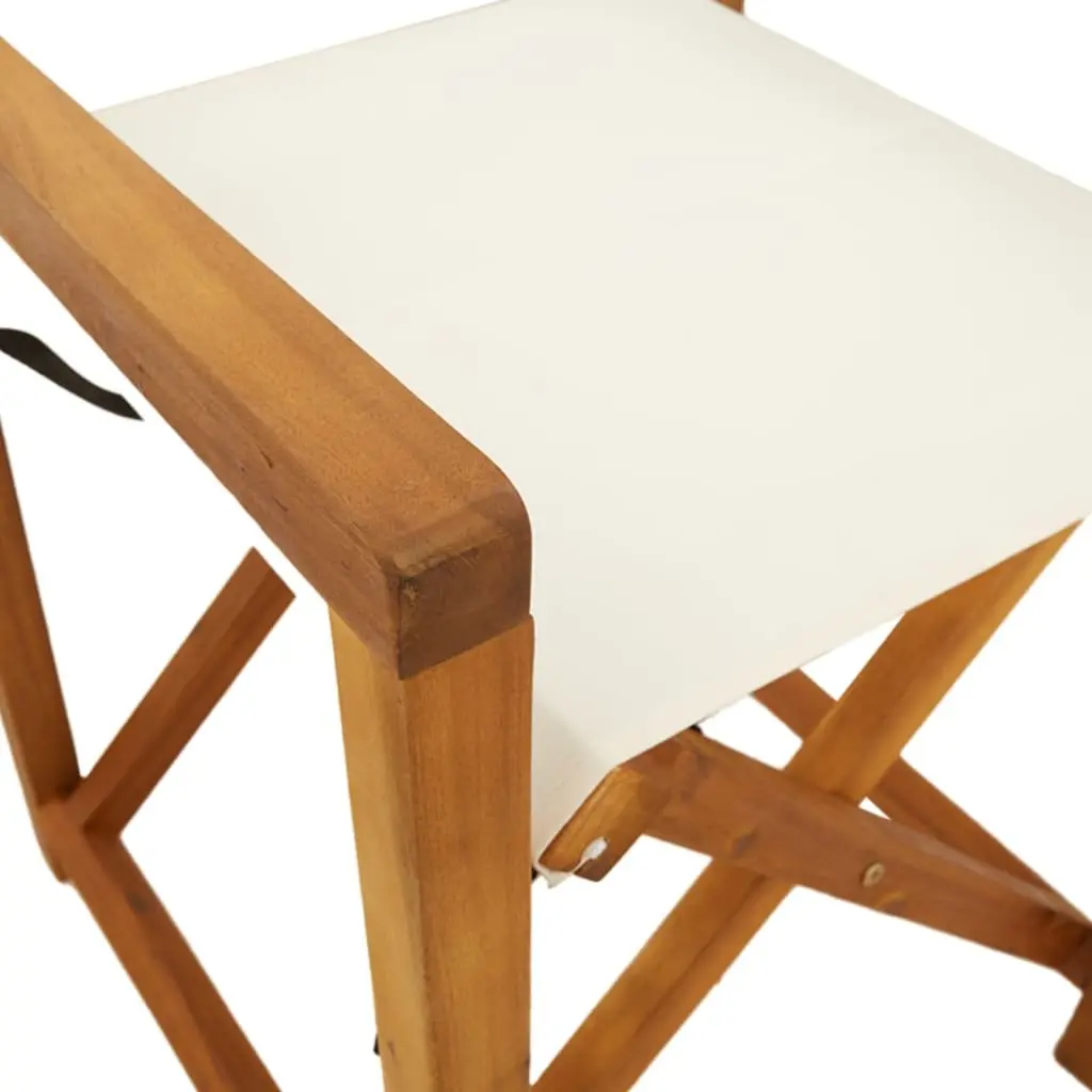 Folding Director Chairs Cream 2 Pieces Portable Outdoor Garden Camping