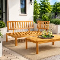Garden Pallet Corner Sofa Outdoor Sectional Seating Wood Modular Lounge Unit