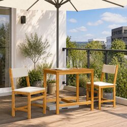Concise 3 Piece Balcony Set Made from Acacia Wood