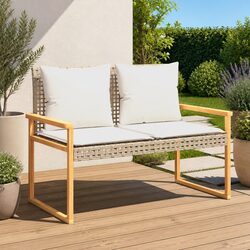 Outdoor Garden Bench with Cushioned Seat
