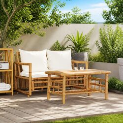 2 Piece Bamboo Garden Sofa Set
