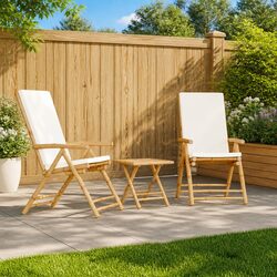 Compact and Sturdy Bamboo Folding Reclining Chairs