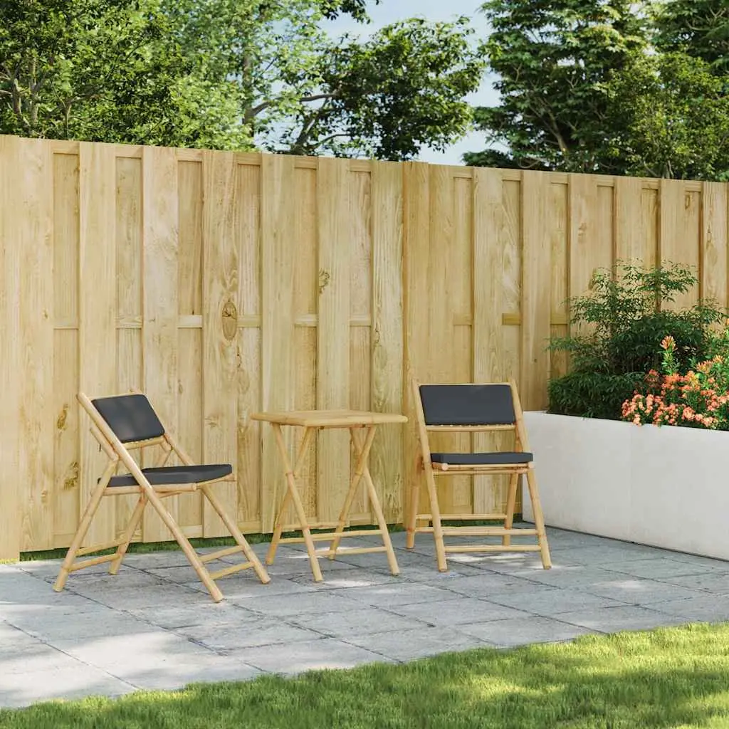 Folding Garden Table Brown 55x55x75cm Bamboo Outdoor Patio Furniture