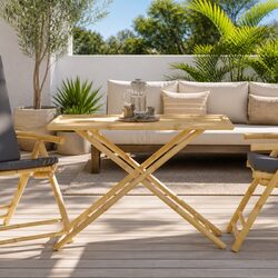 Folding Garden Table 110x55x75cm for Outdoor Use