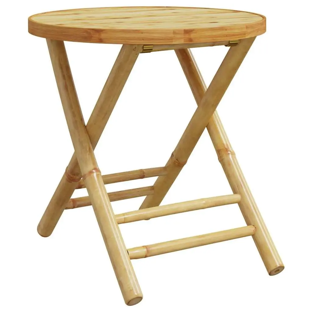 Brown Bamboo Folding Garden Table Portable Outdoor Patio Furniture 45cm