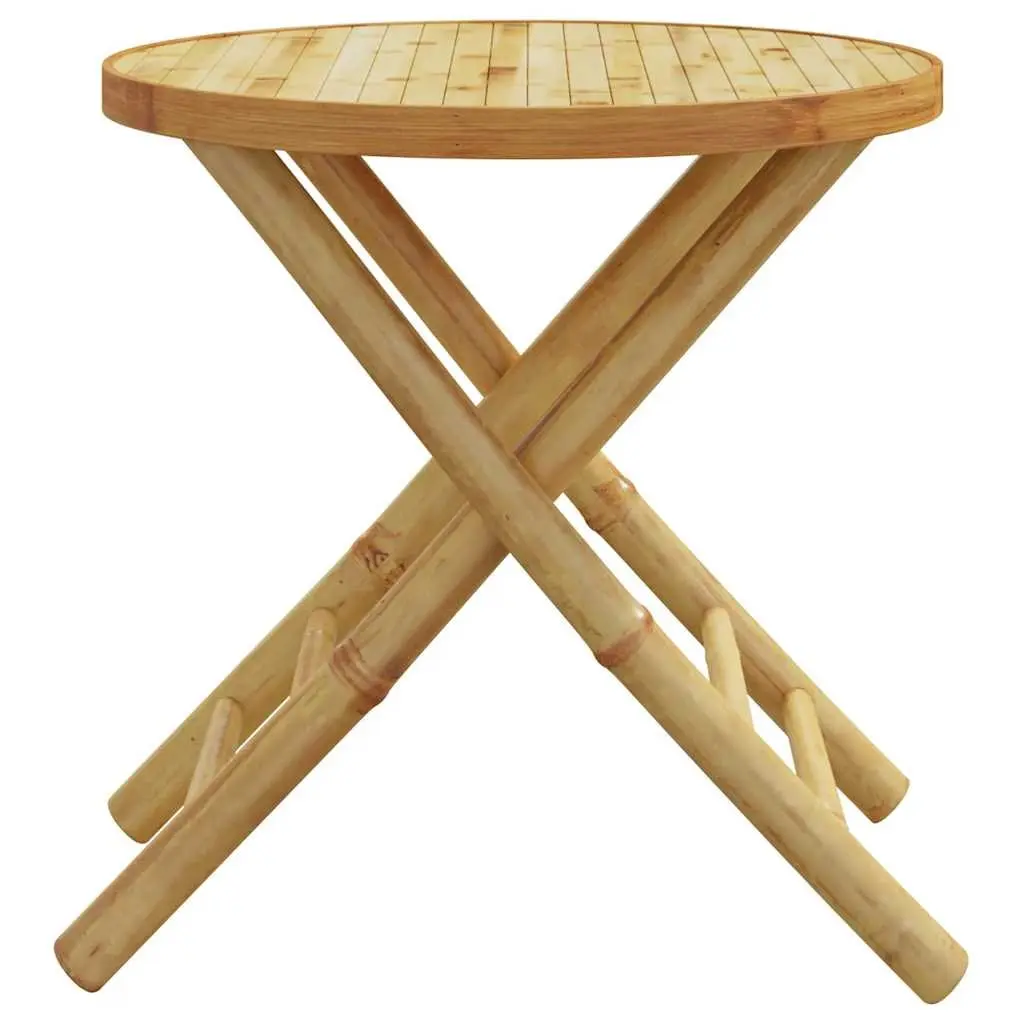 Brown Bamboo Folding Garden Table Portable Outdoor Patio Furniture 45cm