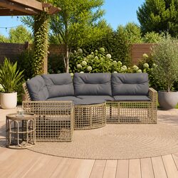 Compact L-Shaped Garden Sofa for Outdoor Comfort