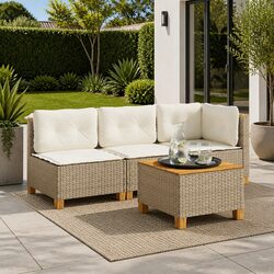 Armless Outdoor Sofa with Thick Cushions for Comfort
