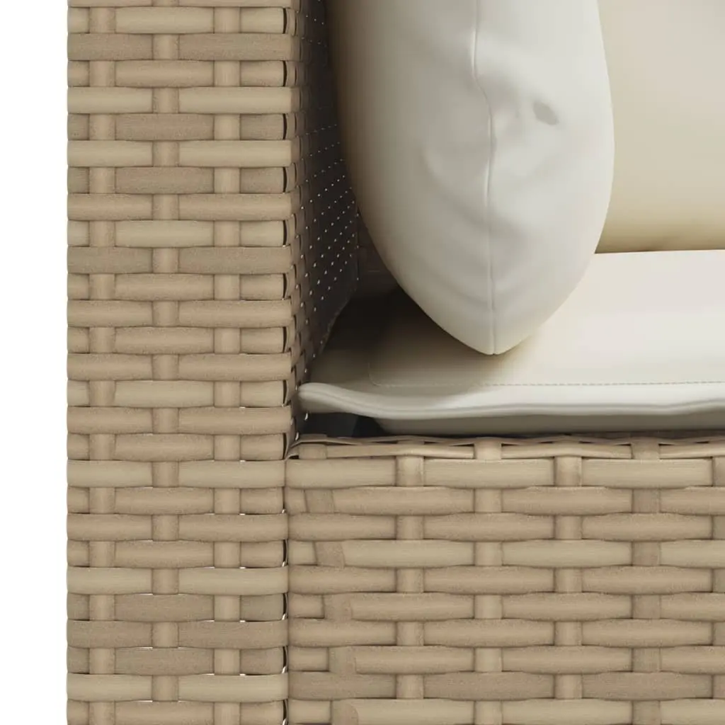 Outdoor Garden Sofa Corner Set 2 Piece with Cushions Beige Poly Rattan Lounge