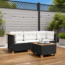 Concise 3-Seater Garden Sofa with Cushions