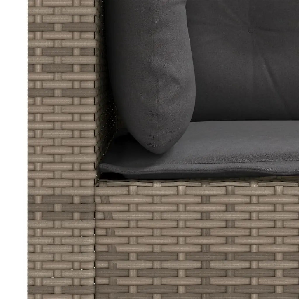 Outdoor Garden Sofa Grey 3-Seater PE Rattan Modular Lounge Furniture