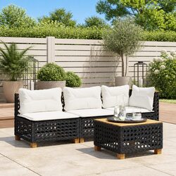 3-Seater Outdoor Sofa with Washable Cushions