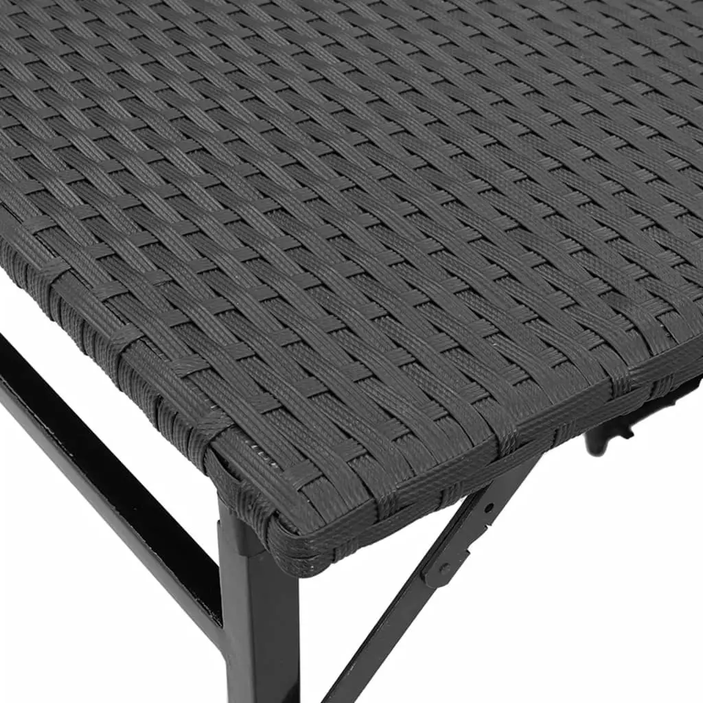 Garden Dining Set 5 Piece Foldable Outdoor Furniture Black Patio Table Stools