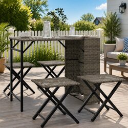 5-Piece Grey Garden Dining Set