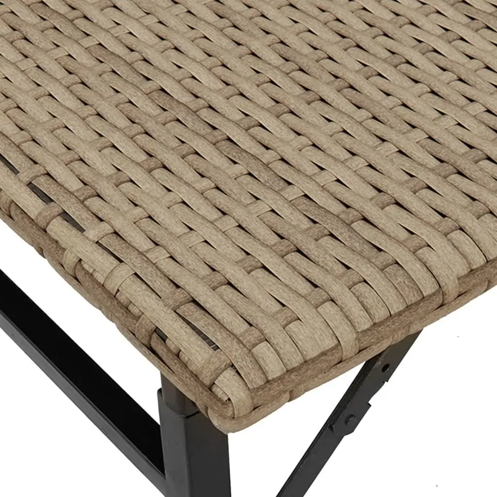 Garden Dining Set Beige 5 Piece Foldable Outdoor Furniture