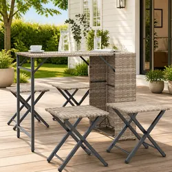 Durable 5-Piece Foldable Outdoor Dining Set