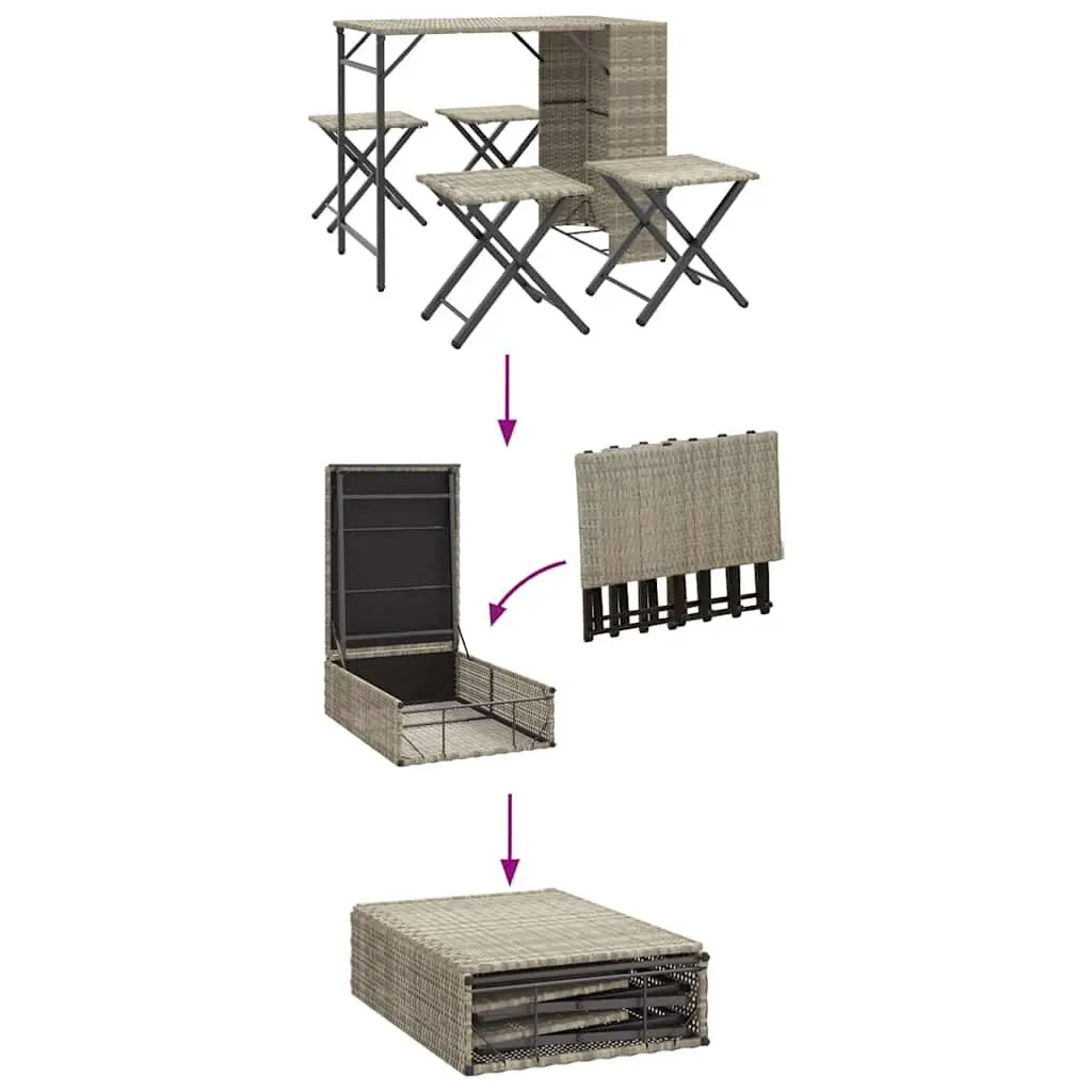 5-Piece Foldable Outdoor Dining Set