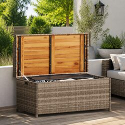 Grey Outdoor Storage Bench with Water-Resistant Bag