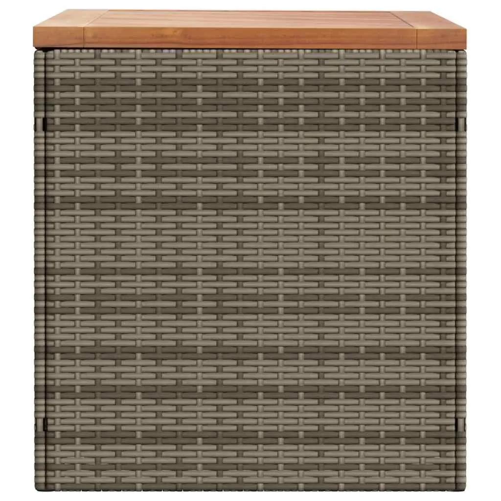 Garden Storage Box Grey Outdoor Furniture Poly Rattan Bench Seat Patio Box