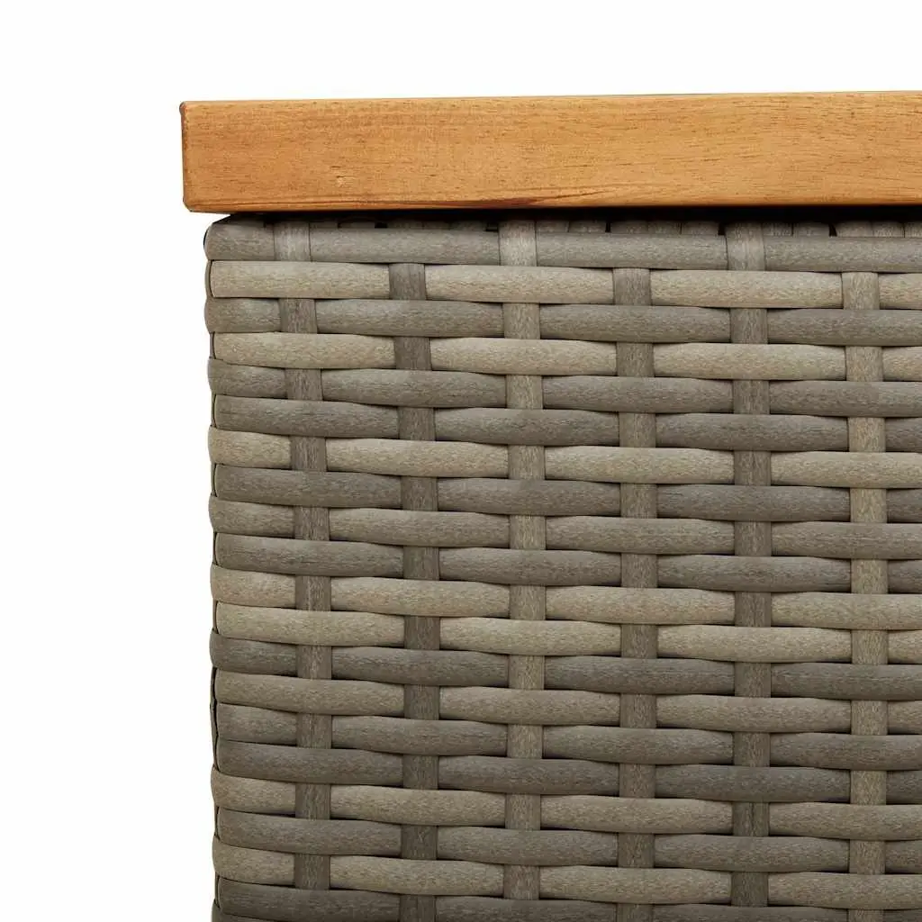Garden Storage Box Grey Outdoor Furniture Poly Rattan Bench Seat Patio Box