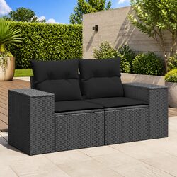 2-Seater Outdoor Sofa with Cushions
