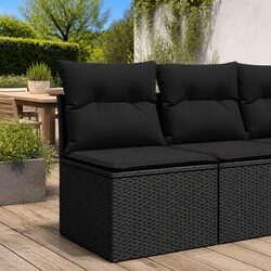 Armless Garden Chair with Cushions and Storage
