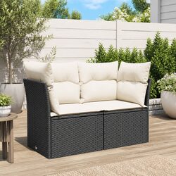2-Seater Garden Sofa with Removable Cushions