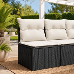 Compact Outdoor Garden Chair with Cushions and Storage