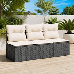 3-Seater Outdoor Sofa with Storage Options