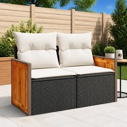 Black PE Rattan Garden Sofa
