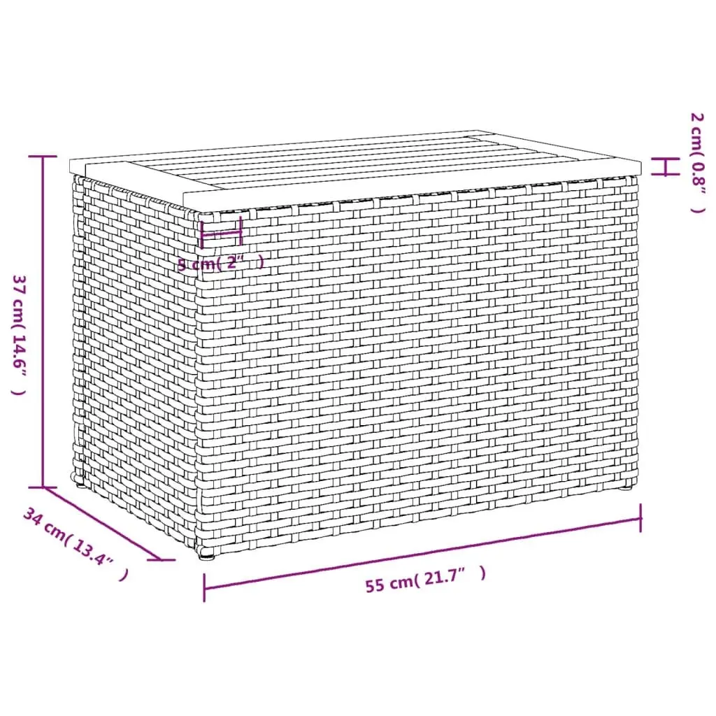 Garden Side Tables 2 pcs Beige Outdoor Patio Furniture PE Rattan Wood Top