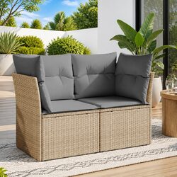 2-Seater Garden Sofa with Cushions and Storage