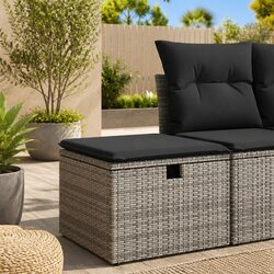 Compact Garden Stool with Padded Cushion and Storage