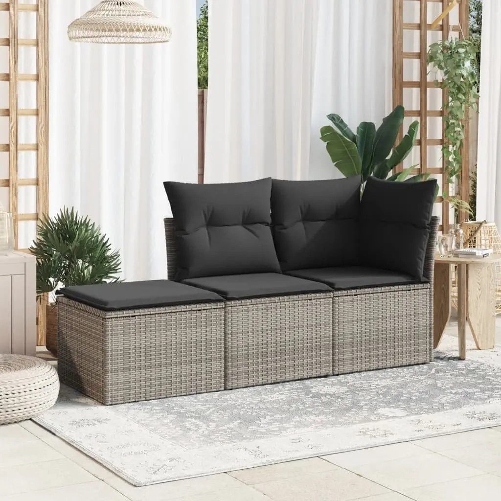 Garden Stool Grey 55x55x37cm Cushioned Seat with Storage Compartment
