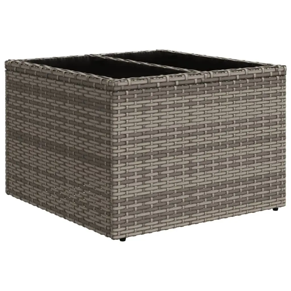 Grey Garden Table with Glass Top for Entertaining