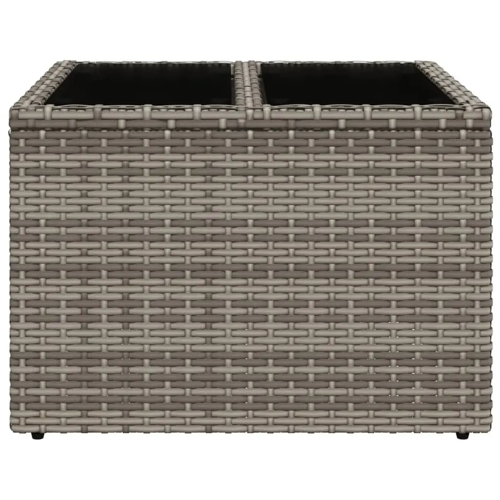 Grey Garden Table with Glass Top for Entertaining