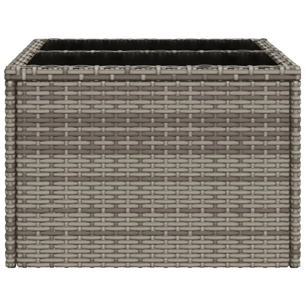 Grey Garden Table with Glass Top for Entertaining