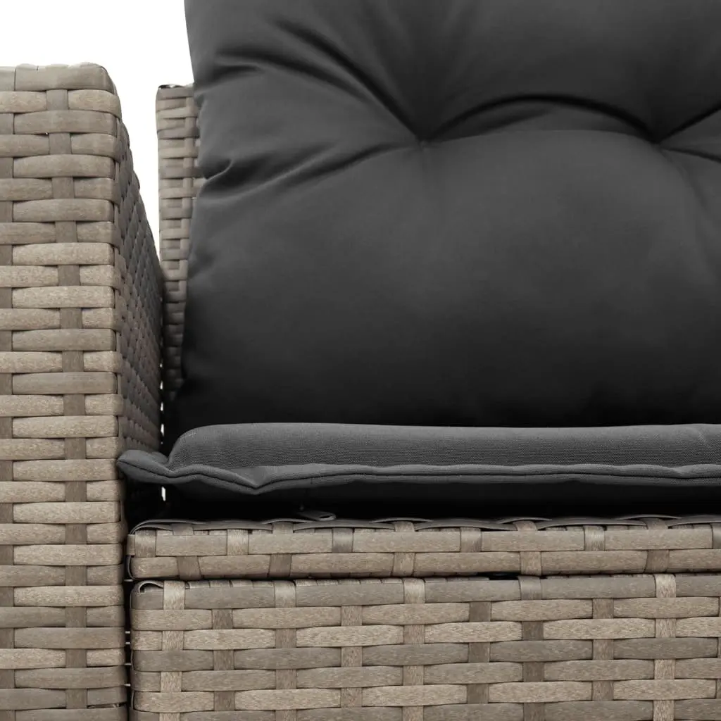2-Seater Garden Sofa Outdoor Lounge Furniture Poly Rattan Grey with Cushions