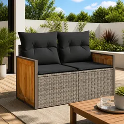 Grey Outdoor Garden Sofa for Two