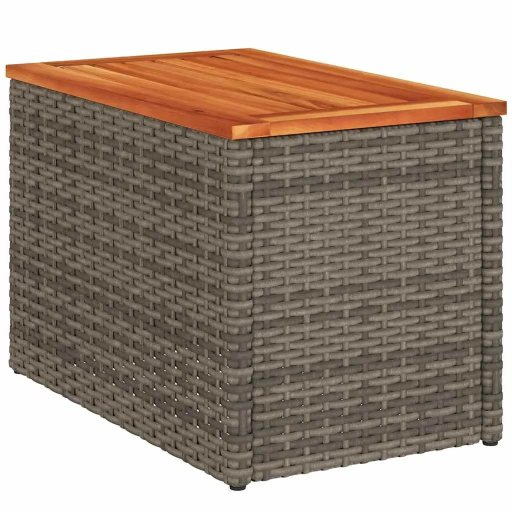 Garden Side Tables Grey 55 x 34 x 37 cm PE Rattan Tabletop