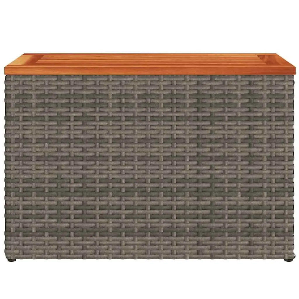 Garden Side Tables Grey 55 x 34 x 37 cm PE Rattan Tabletop