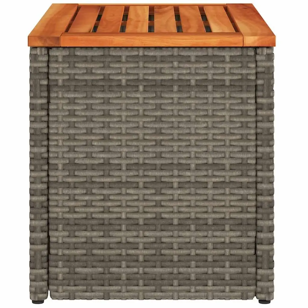 Garden Side Tables Grey 55 x 34 x 37 cm PE Rattan Tabletop