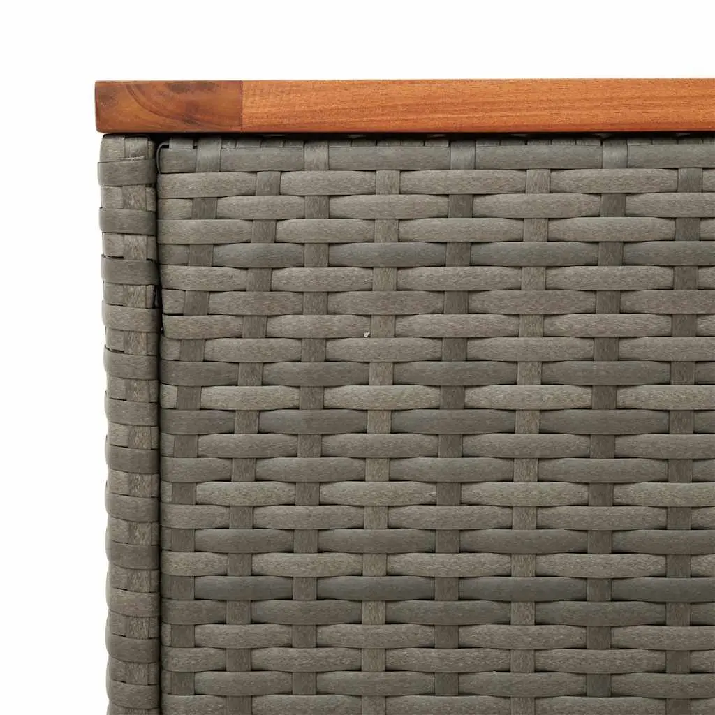 Garden Side Tables Grey 55 x 34 x 37 cm PE Rattan Tabletop