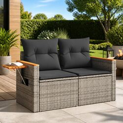 Efficient Grey 2-Seater Garden Sofa with Amenities