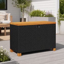 Concise Black Storage Bench 80x40x48cm