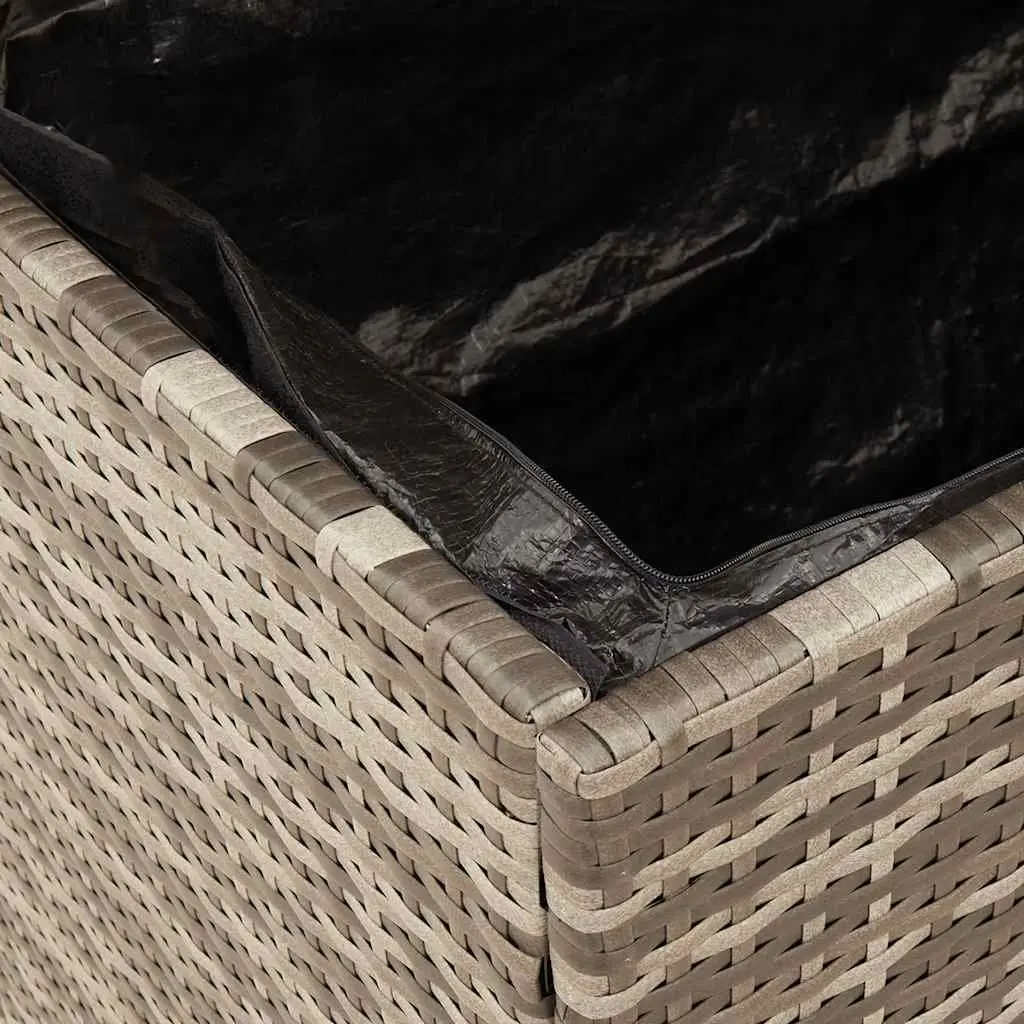 Garden Storage Box Black 80x40x48cm Outdoor Patio Bench Seat PE Rattan Acacia